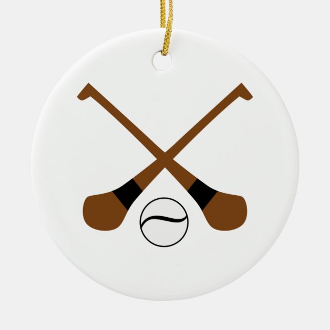 Hurling bats and ball ceramic ornament (Front)