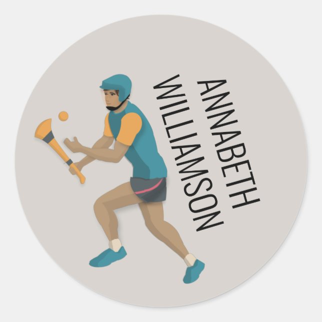 Hurling Classic Round Sticker (Front)