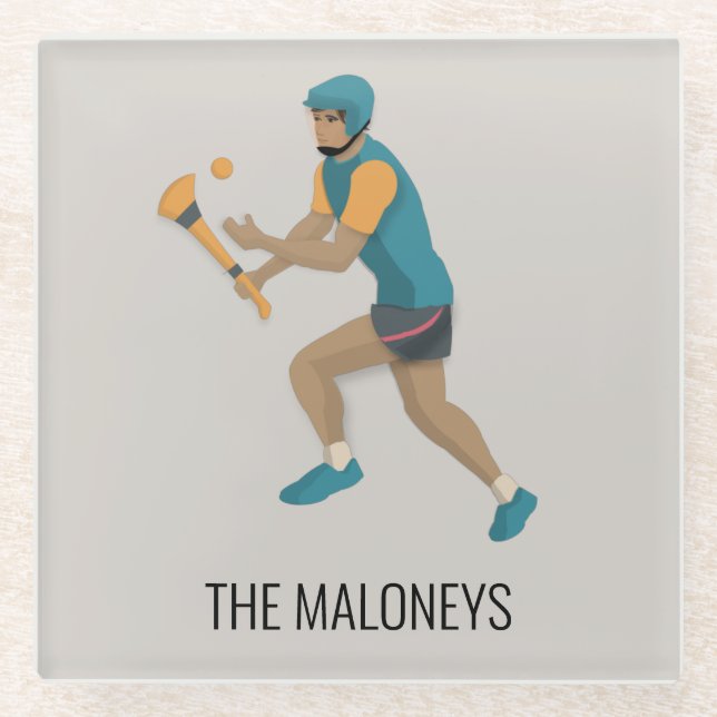 Hurling Glass Coaster (Front)