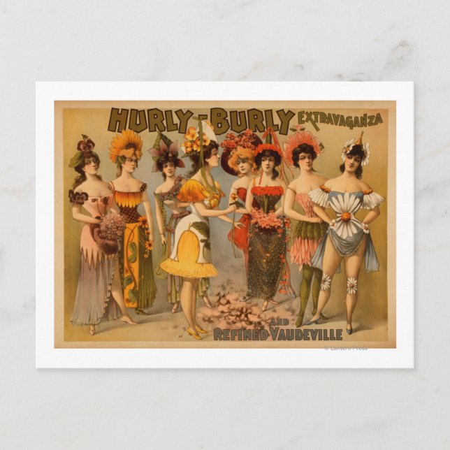 Hurly-Burly Extravaganza and Refined Vaudeville Postcard (Front)