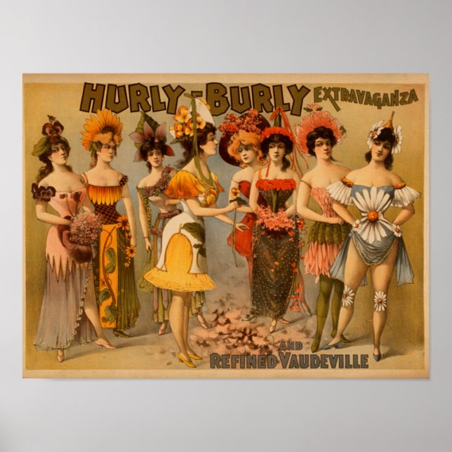 Hurly-Burly Extravaganza and Refined Vaudeville Poster (Front)