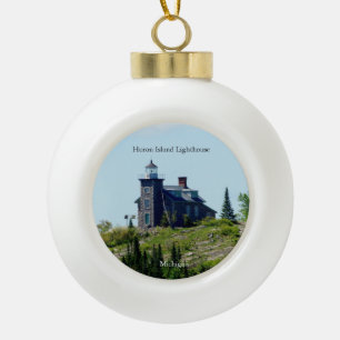 Huron Island Lighthouse ball or snowflake ornament