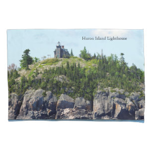 Huron Island Lighthouse wide angle pillowcase