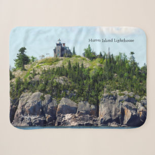 Huron Island Lighthouse wide angle sherpa blanket