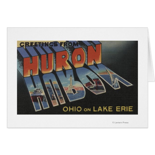 Huron, Ohio - Lake Erie - Large Letter Scenes (Front Horizontal)