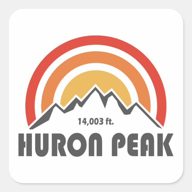 Huron Peak Square Sticker (Front)