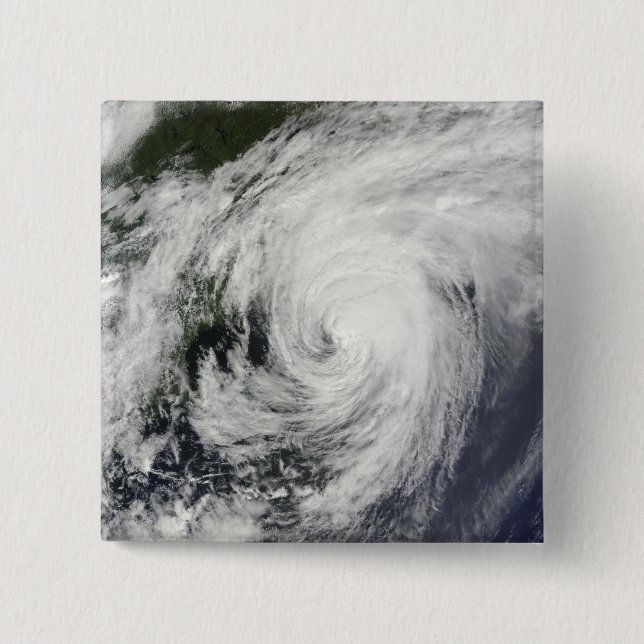 Hurricane Bill over Nova Scotia 2 Inch Square Button (Front)