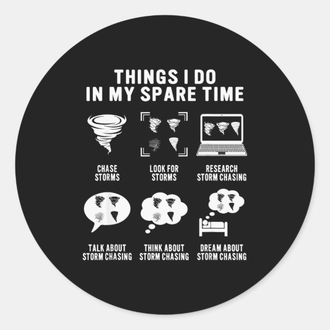 Hurricane Chasing Chaser Tornado Hunter Meteorolog Classic Round Sticker (Front)