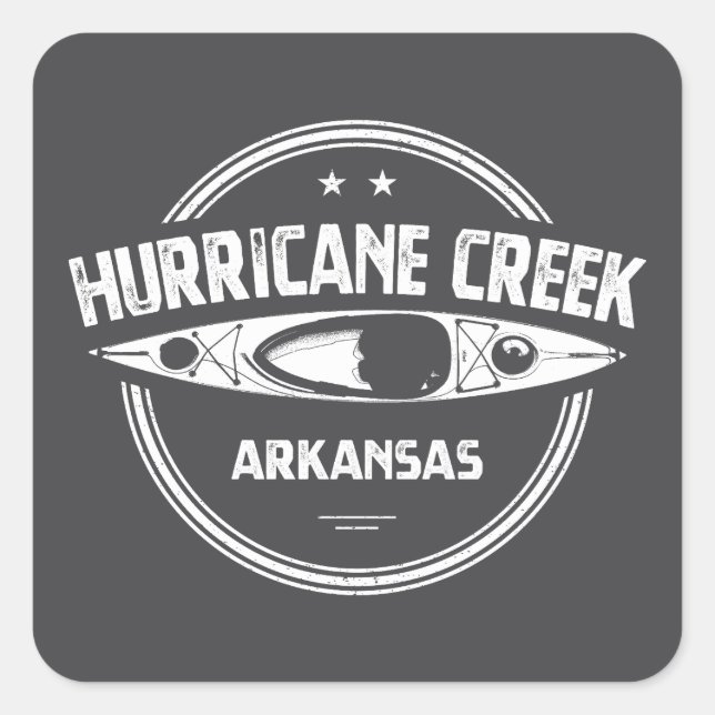 Hurricane Creek Arkansas Kayaking Square Sticker (Front)