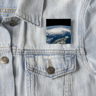 Hurricane Dorian Over The Atlantic Ocean. 2 Inch Square Button