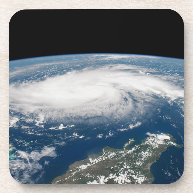 Hurricane Dorian Over The Atlantic Ocean. Coaster (Front)