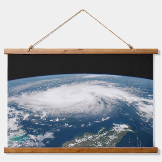 Hurricane Dorian Over The Atlantic Ocean. Hanging Tapestry (Front)