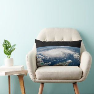 Hurricane Dorian Over The Atlantic Ocean. Lumbar Pillow