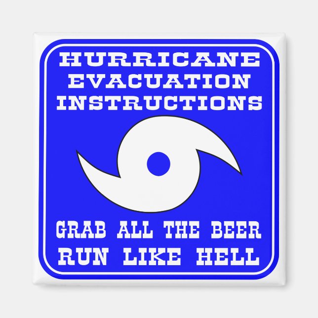 Hurricane Evacuation Instructions Plan Magnet (Front)