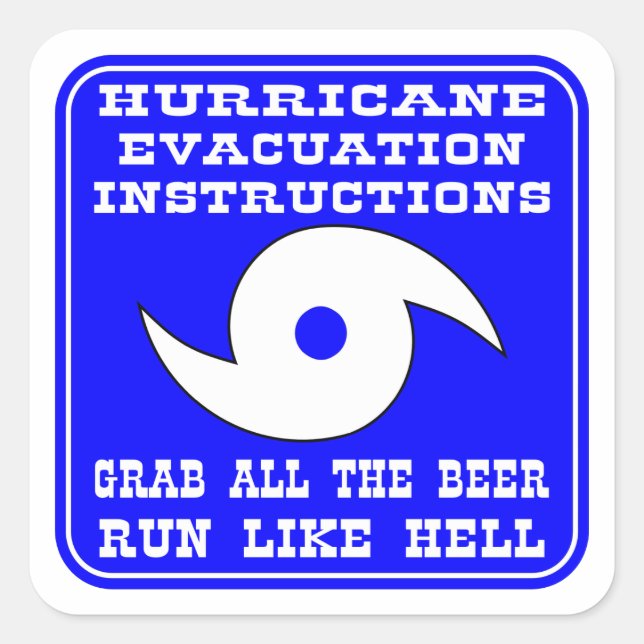 Hurricane Evacuation Instructions Plan Square Sticker (Front)