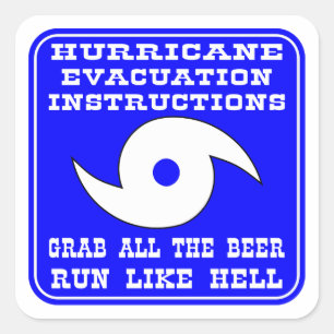 Hurricane Evacuation Instructions Plan Square Sticker