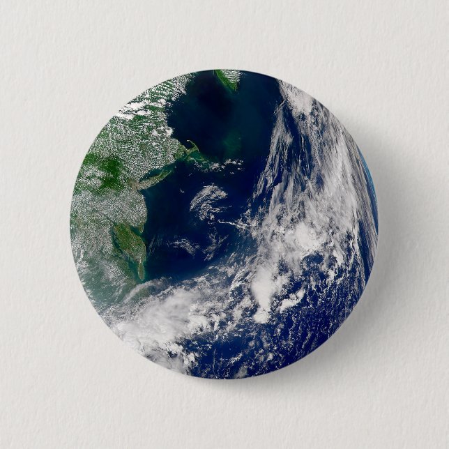 Hurricane Frances On A Partial Earth. 2 Inch Round Button (Front)