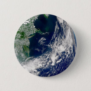 Hurricane Frances On A Partial Earth. 2 Inch Round Button