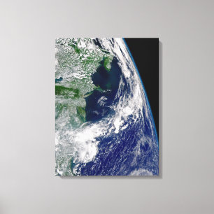 Hurricane Frances On A Partial Earth. Canvas Print