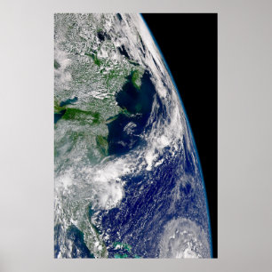 Hurricane Frances On A Partial Earth. Poster