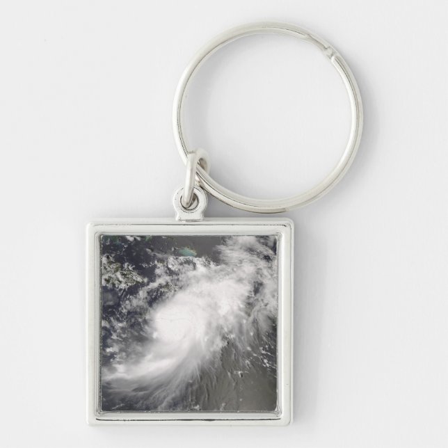 Hurricane Gustav over Hispaniola Keychain (Front)