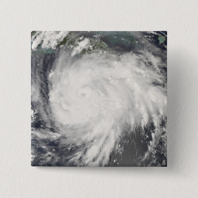 Hurricane Gustav over Jamaica 2 Inch Square Button (Front)