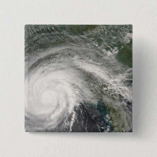 Hurricane Gustav over Louisiana 2 Inch Square Button (Front)
