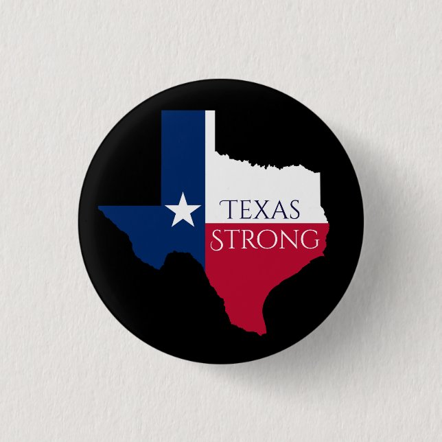 Hurricane Harvey Texas Strong State Flag Button (Front)