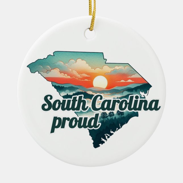 Hurricane Helene Fundraiser South Carolina Strong Ceramic Ornament (Front)