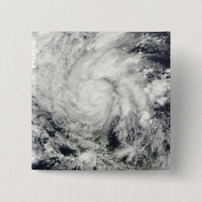 Hurricane Ida over Nicaragua 2 Inch Square Button (Front)