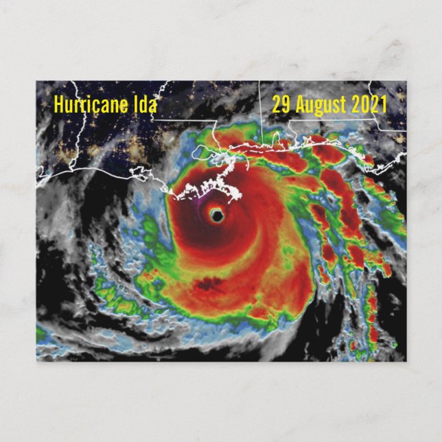 Hurricane Ida radar view Postcard (Front)