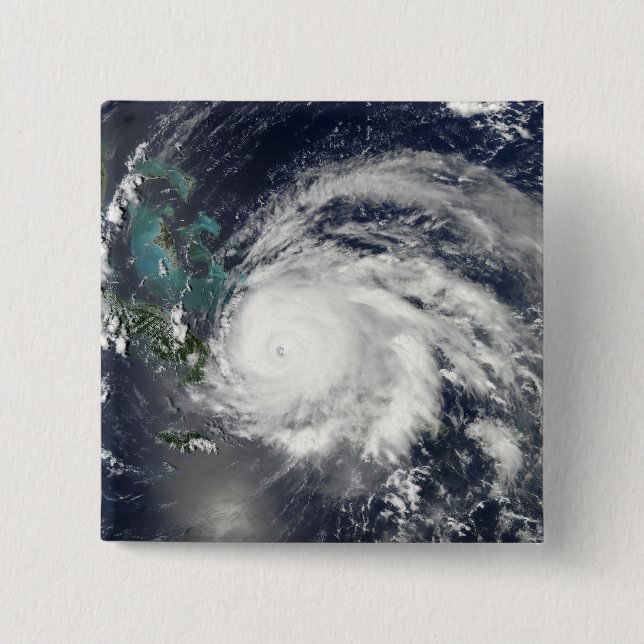 Hurricane Ike over Cuba, Hispaniola 2 Inch Square Button (Front)