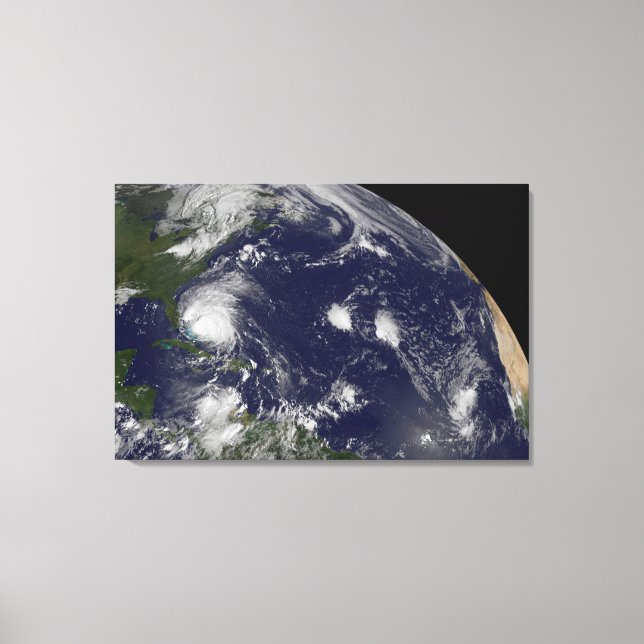 Hurricane Irene Moving Through The Bahamas. Canvas Print (Front)