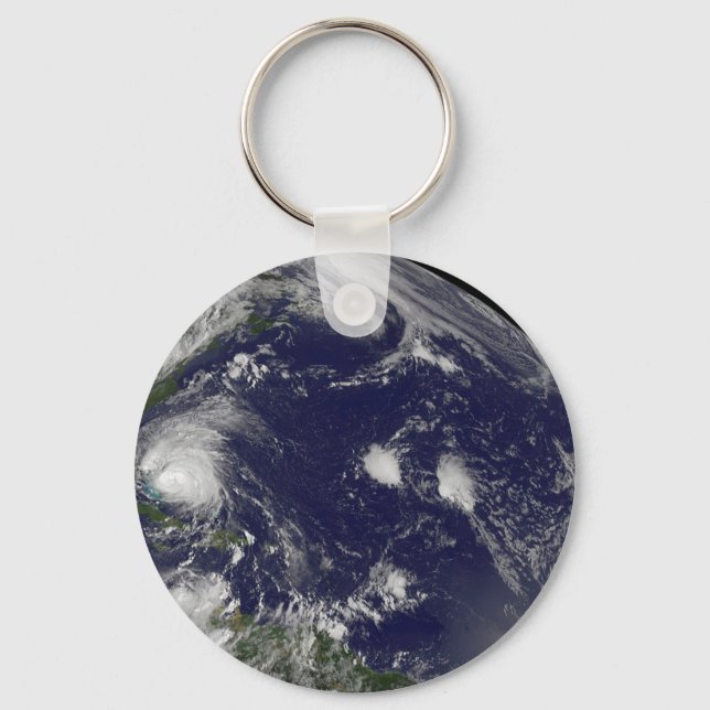 Hurricane Irene Moving Through The Bahamas. Keychain (Front)