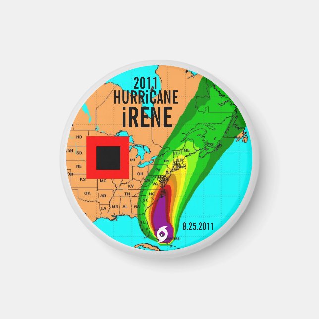 Hurricane Irene Track Magnet 3 (Front)