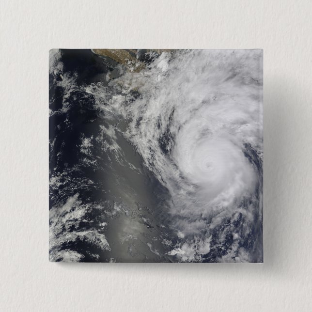 Hurricane Jimena over Baja California 2 Inch Square Button (Front)