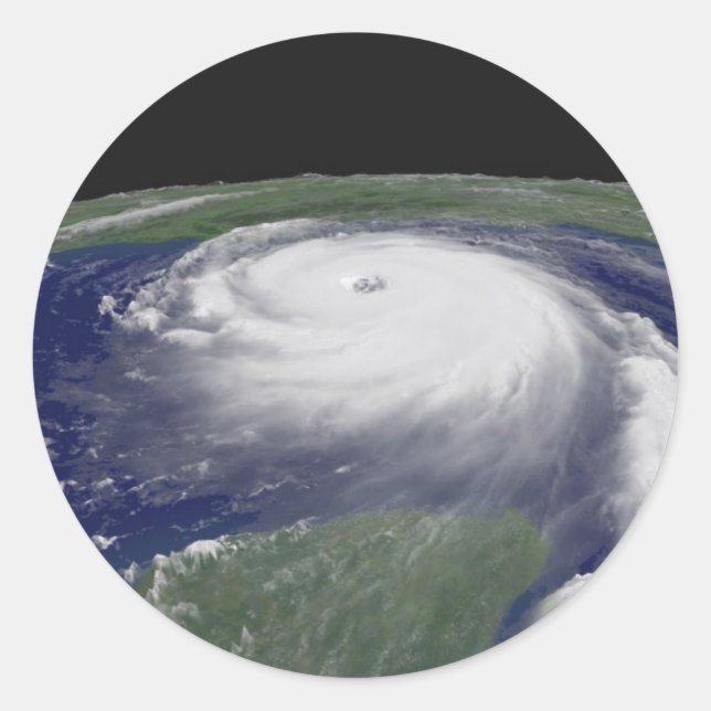Hurricane Katrina Satellite image Classic Round Sticker (Front)