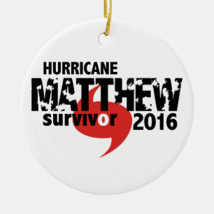 Hurricane Matthew Survivor October 2016 Ceramic Ornament