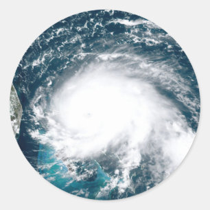 Hurricane off the coast of Florida   Classic Round Sticker
