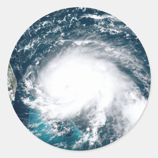 Hurricane off the coast of Florida   Classic Round Sticker (Front)
