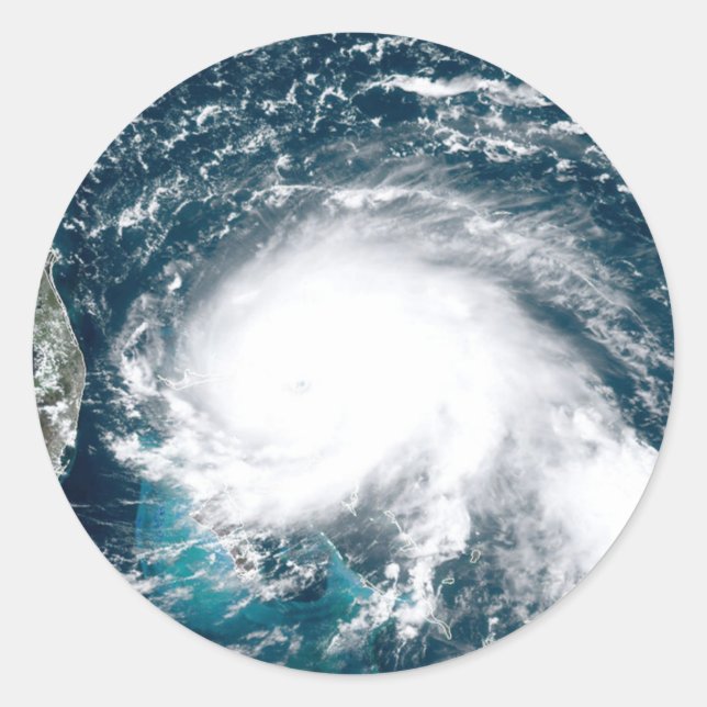 Hurricane off the coast of Florida   Classic Round Sticker (Front)
