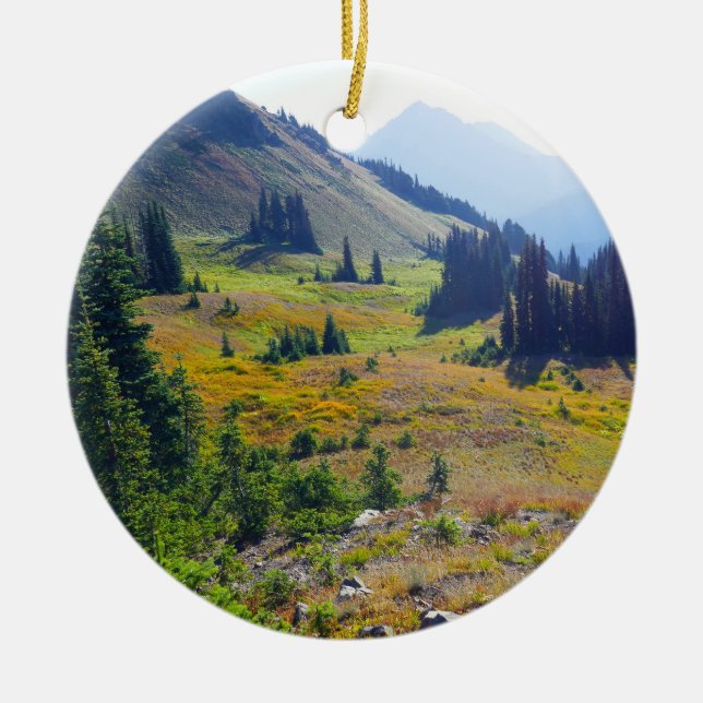 Hurricane Ridge Trail Ceramic Ornament (Front)