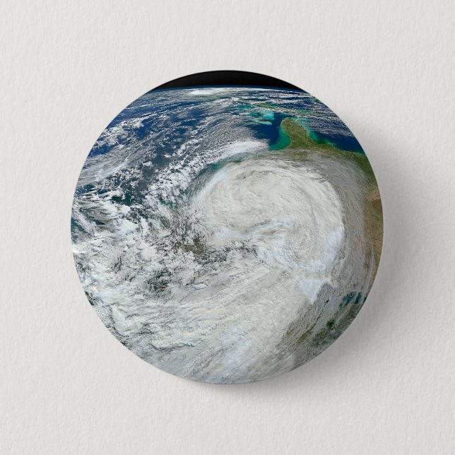 Hurricane Sandy Along The East Coast Of The Us. 3 2 Inch Round Button (Front)