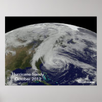 Hurricane Sandy From Space Poster