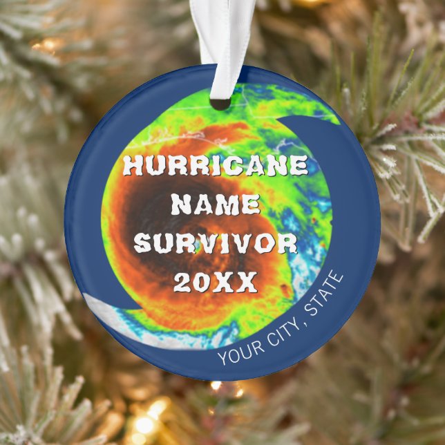 HURRICANE SURVIVOR Commemorative Personalized Ornament (Tree)