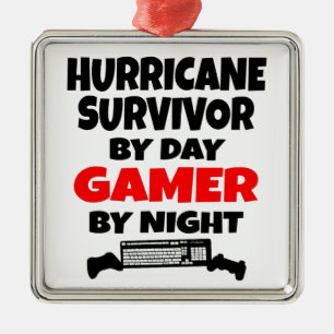 Hurricane Survivor Gamer Metal Ornament