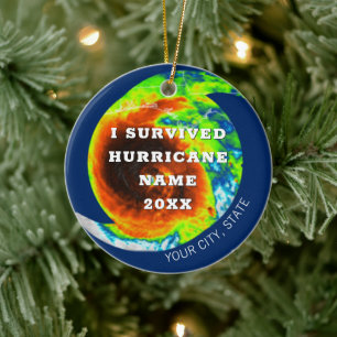 HURRICANE SURVIVOR Personalized Commemorative Ceramic Ornament
