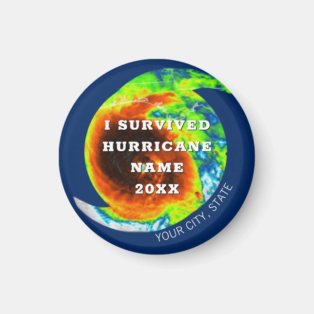 HURRICANE SURVIVOR Personalized Commemorative Magnet (Front)