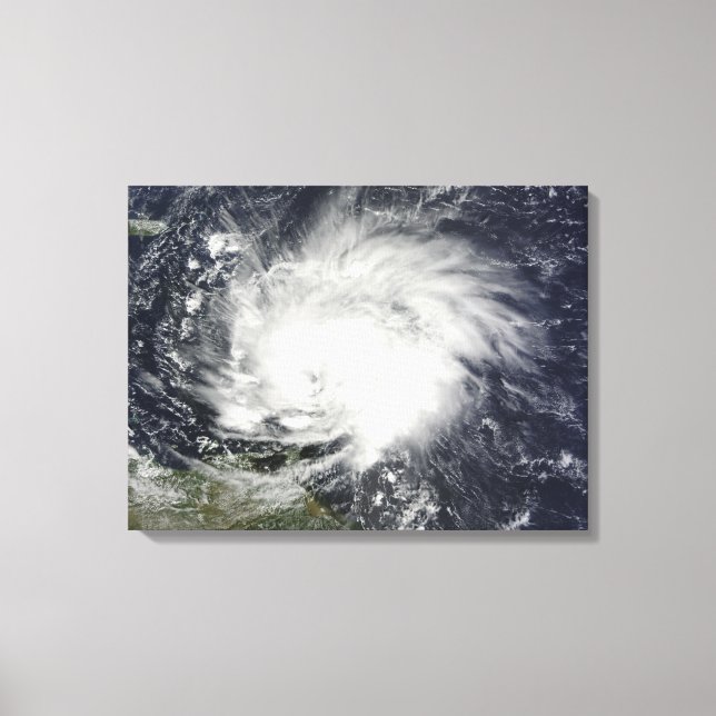 Hurricane Tomas over the Lesser Antilles Canvas Print (Front)