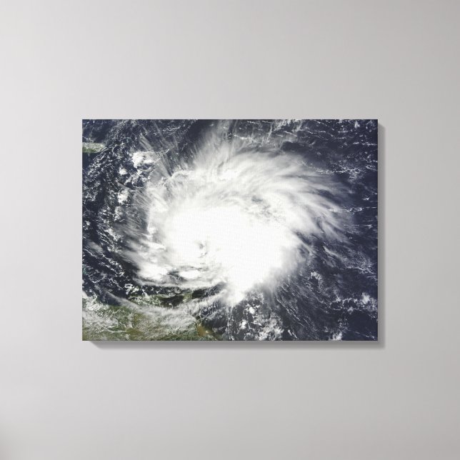 Hurricane Tomas over the Lesser Antilles Canvas Print (Front)